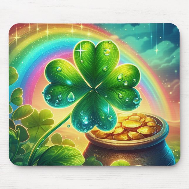 Rainbow Saint Patrick's Day Klee Mousepad (Vorne)