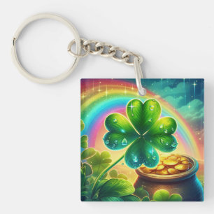 Rainbow Saint Patrick's Day Klee Schlüsselanhänger