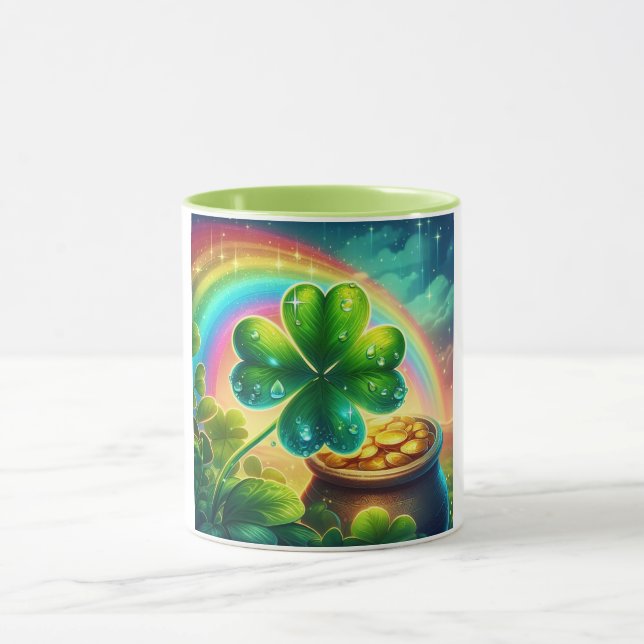 Rainbow Saint Patrick's Day Klee Tasse (Zentrum)