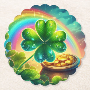 Rainbow Saint Patrick's Day Klee Untersetzer