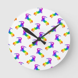 Rainbow Salamander Runde Wanduhr