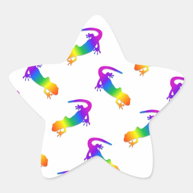 Rainbow Salamander Stern-Aufkleber (Vorderseite)
