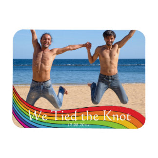 Rainbow Same Gender Foto Wedding Ankündigung Magnet