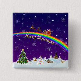 Rainbow Santa Claus Button