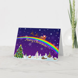 Rainbow Santa Claus Karte