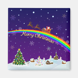 Rainbow Santa Claus Magnet