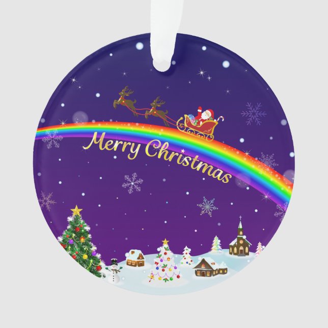 Rainbow Santa Claus Ornament (Vorderseite)