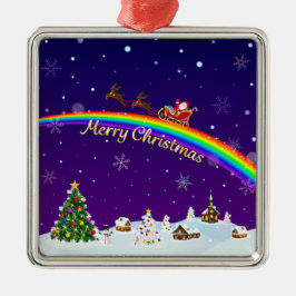 Rainbow Santa Claus Ornament Aus Metall