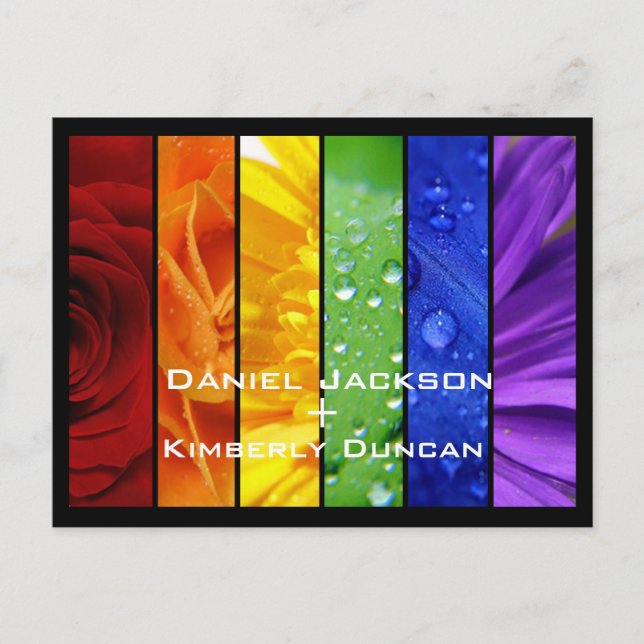 Rainbow Save the Date Postkarte (Vorderseite)