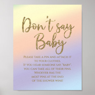 Rainbow Say Baby Shower Game nicht Poster