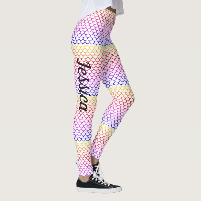 Rainbow Scales Mermaid Schwanz Leggings (Rechts)