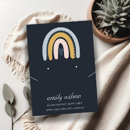 RAINBOW SCANDI BLUSH NAVY EARRING NECKLACE DISPLAY VISITENKARTE