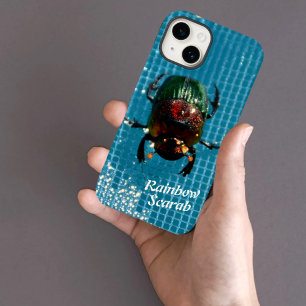 Rainbow Scarab Käfer auf Blue Personalisiert Case-Mate iPhone 14 Hülle