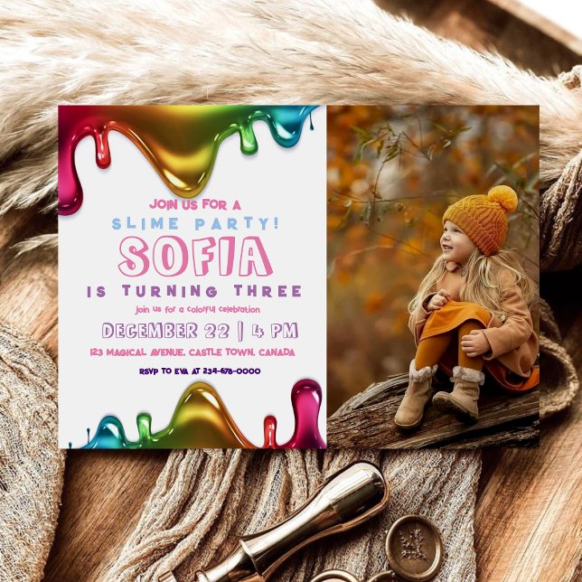 Rainbow-Schleime aus Party | Gender Neutral Einladung (Von Creator hochgeladen)