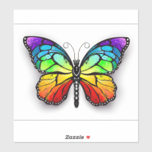 Rainbow-Schmetterling Monarch Aufkleber