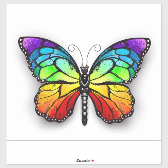 Rainbow-Schmetterling Monarch Aufkleber (Blatt)