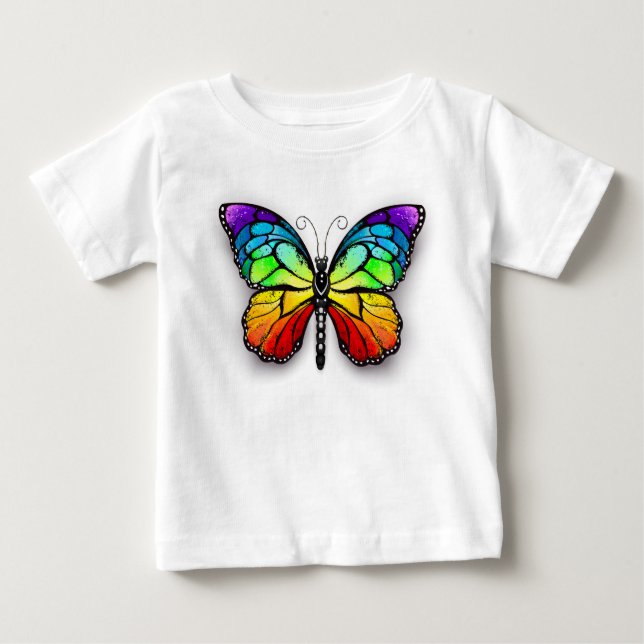 Rainbow-Schmetterling Monarch Baby T-shirt (Vorderseite)
