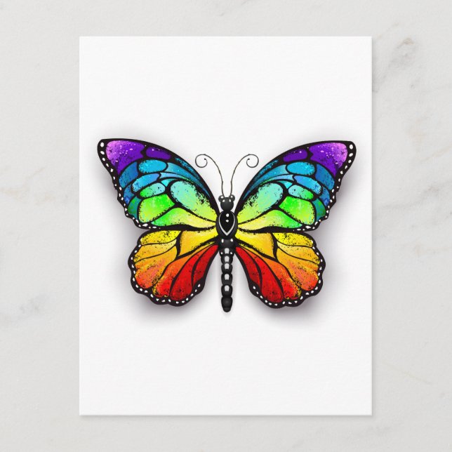 Rainbow-Schmetterling Monarch Begleitkarte (Vorderseite)