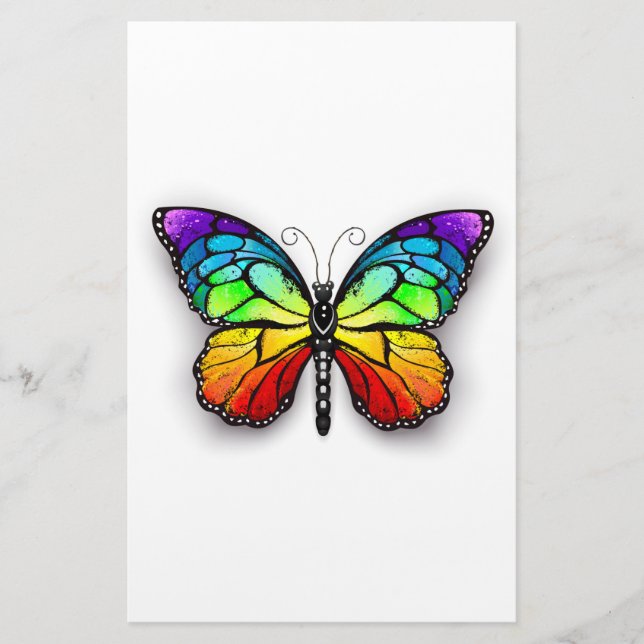Rainbow-Schmetterling Monarch Briefpapier (Vorderseite)