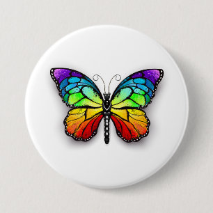 Rainbow-Schmetterling Monarch Button