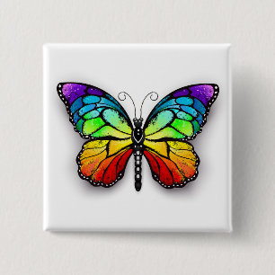 Rainbow-Schmetterling Monarch Button