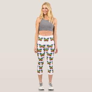 Rainbow-Schmetterling Monarch Capri Leggings
