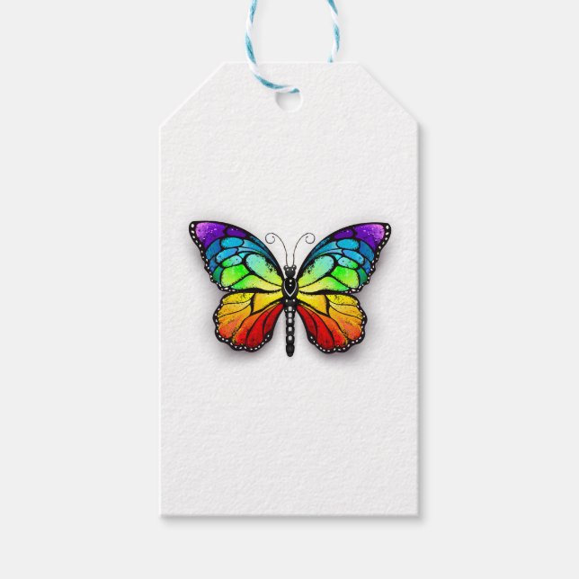Rainbow-Schmetterling Monarch Geschenkanhänger (Vorderseite)
