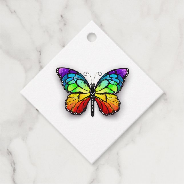 Rainbow-Schmetterling Monarch Geschenkanhänger (Vorderseite)