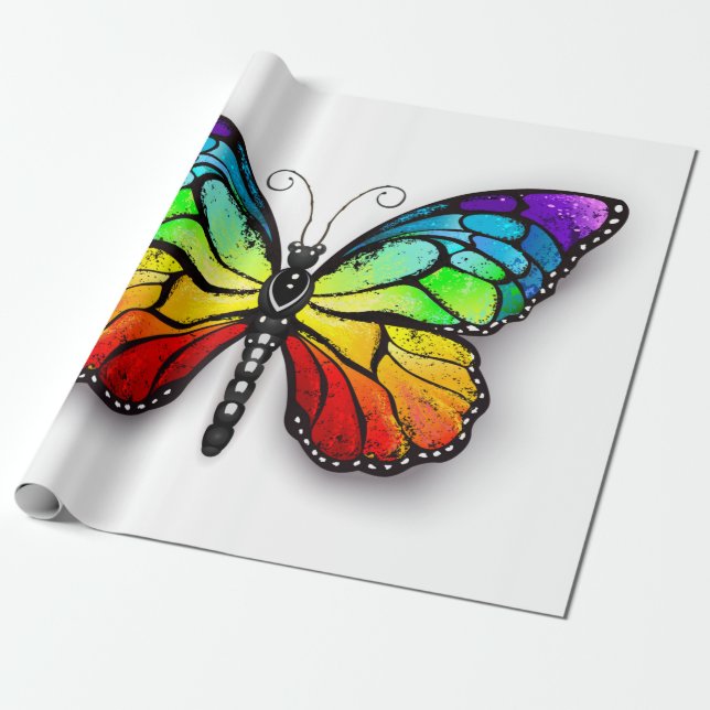Rainbow-Schmetterling Monarch Geschenkpapier (Ungerollt)