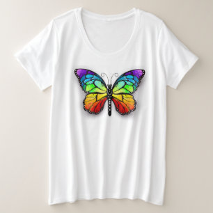 Rainbow-Schmetterling Monarch Große Größe T-Shirt