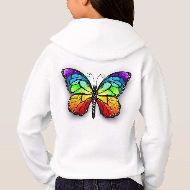Rainbow-Schmetterling Monarch Hoodie (Rückseite)
