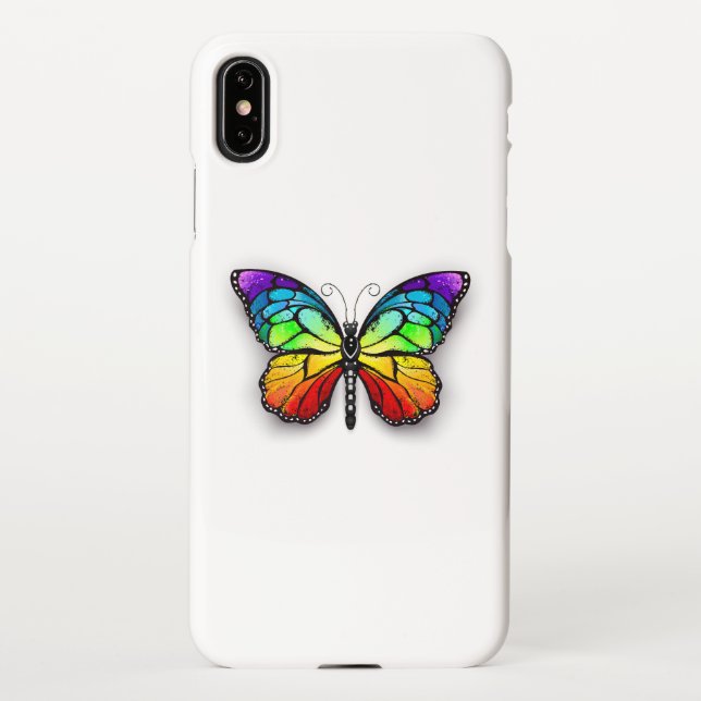 Rainbow-Schmetterling Monarch iPhone Hülle (Rückseite)