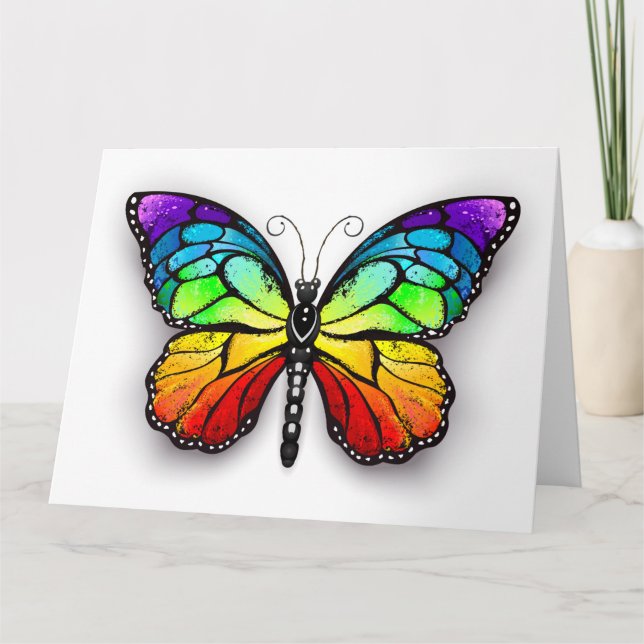 Rainbow-Schmetterling Monarch Karte (Vorderseite)