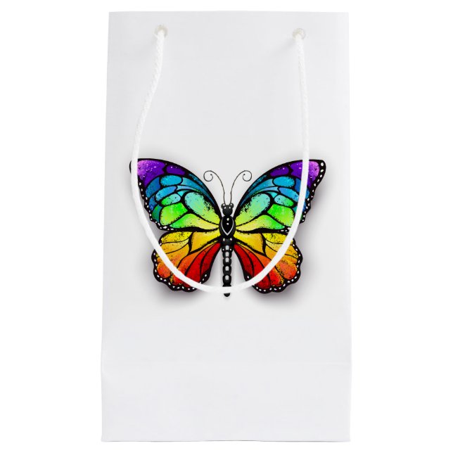 Rainbow-Schmetterling Monarch Kleine Geschenktüte (Vorderseite)