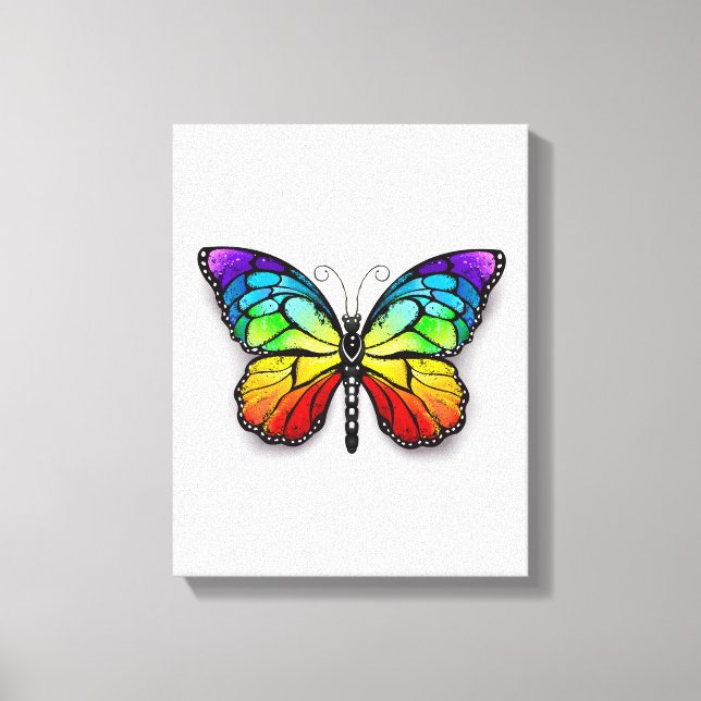 Rainbow-Schmetterling Monarch Leinwanddruck (Vorderseite)