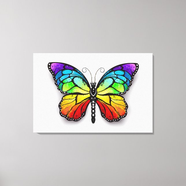 Rainbow-Schmetterling Monarch Leinwanddruck (Vorderseite)