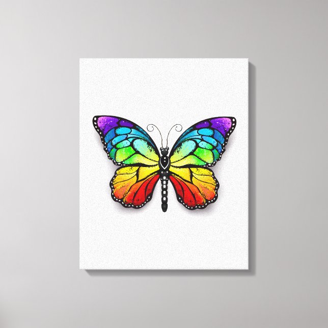 Rainbow-Schmetterling Monarch Leinwanddruck (Vorderseite)