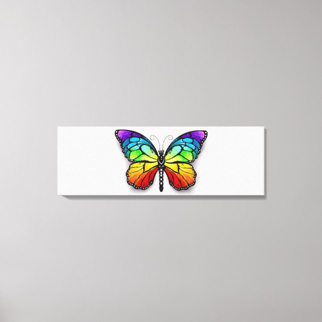 Rainbow-Schmetterling Monarch Leinwanddruck (Vorderseite)