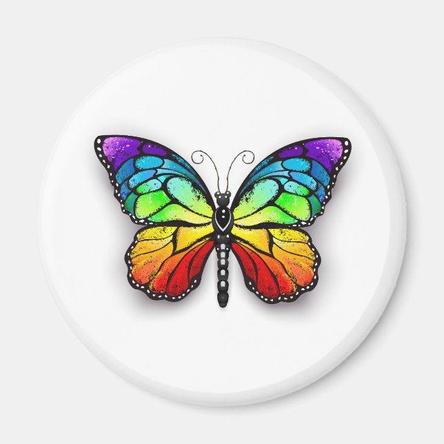 Rainbow-Schmetterling Monarch Magnet (Vorne)