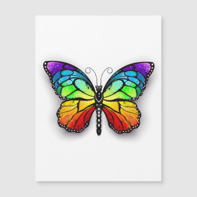 Rainbow-Schmetterling Monarch Magnetkarte (Vorderseite)