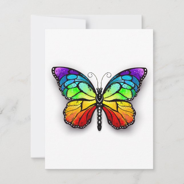 Rainbow-Schmetterling Monarch Mitteilungskarte (Vorderseite)