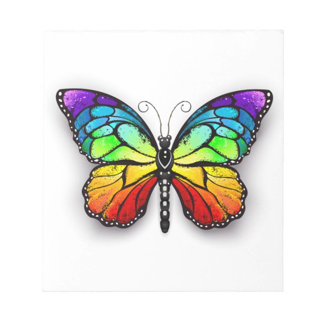 Rainbow-Schmetterling Monarch Notizblock (Vorderseite)