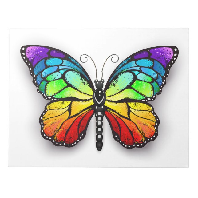 Rainbow-Schmetterling Monarch Notizblock (Vorderseite)