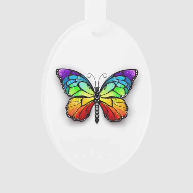 Rainbow-Schmetterling Monarch Ornament (Vorderseite)