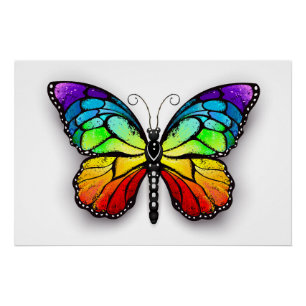 Rainbow-Schmetterling Monarch Poster