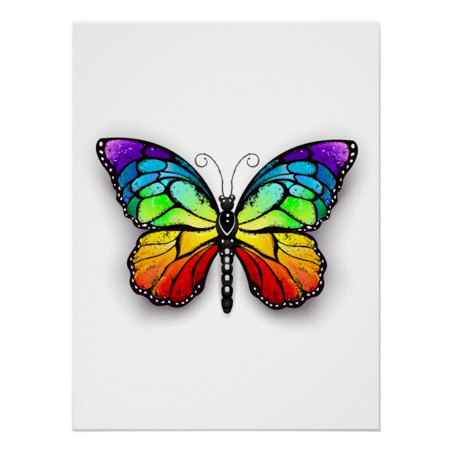 Rainbow-Schmetterling Monarch Poster (Vorderseite)