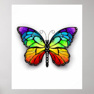 Rainbow-Schmetterling Monarch Poster