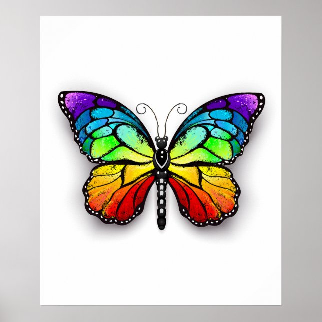 Rainbow-Schmetterling Monarch Poster (Vorne)