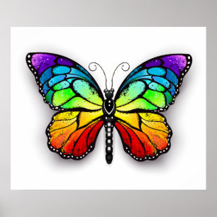 Rainbow-Schmetterling Monarch Poster