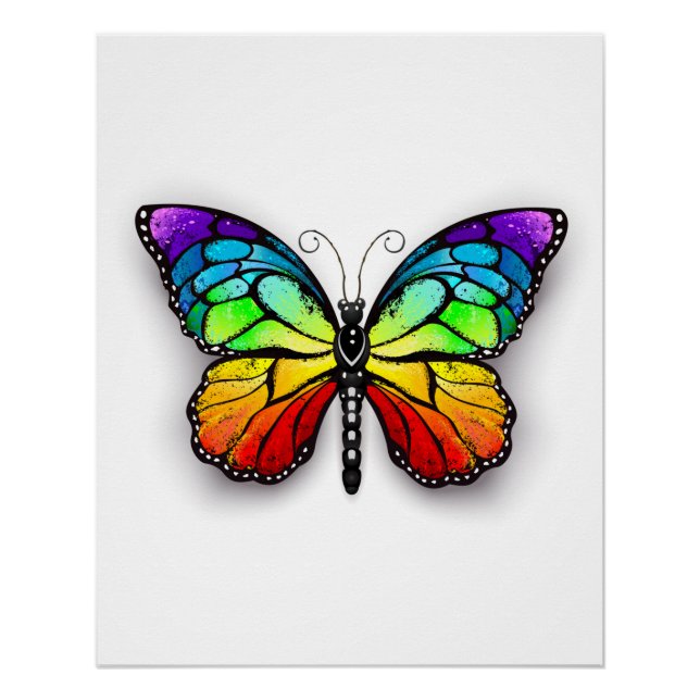 Rainbow-Schmetterling Monarch Poster (Vorderseite)